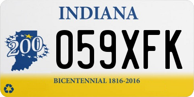 IN license plate 059XFK
