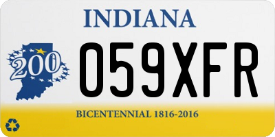 IN license plate 059XFR