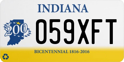 IN license plate 059XFT