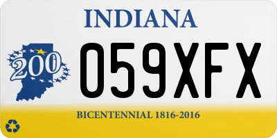 IN license plate 059XFX