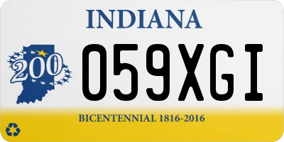 IN license plate 059XGI