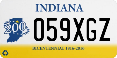 IN license plate 059XGZ