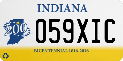 IN license plate 059XIC