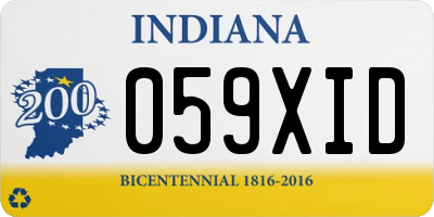 IN license plate 059XID