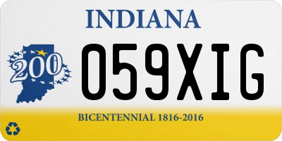 IN license plate 059XIG