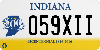 IN license plate 059XII
