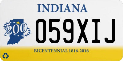 IN license plate 059XIJ