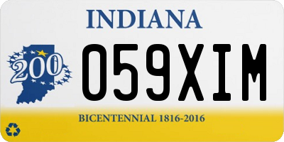 IN license plate 059XIM