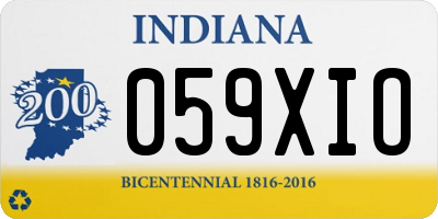 IN license plate 059XIO