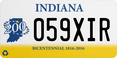 IN license plate 059XIR