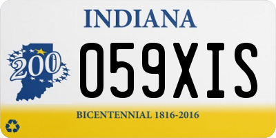 IN license plate 059XIS