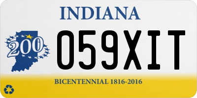IN license plate 059XIT