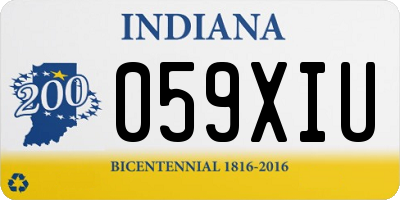 IN license plate 059XIU
