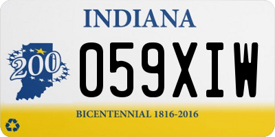 IN license plate 059XIW