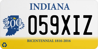 IN license plate 059XIZ