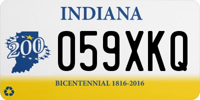 IN license plate 059XKQ