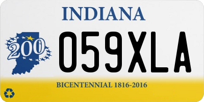 IN license plate 059XLA