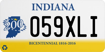 IN license plate 059XLI