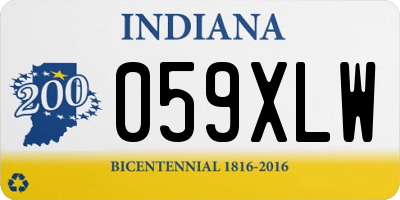 IN license plate 059XLW