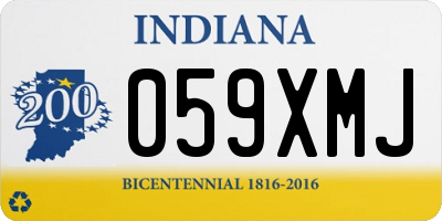 IN license plate 059XMJ