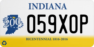 IN license plate 059XOP