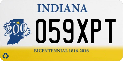 IN license plate 059XPT