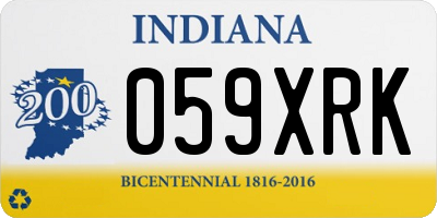IN license plate 059XRK