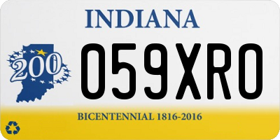 IN license plate 059XRO