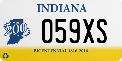 IN license plate 059XS