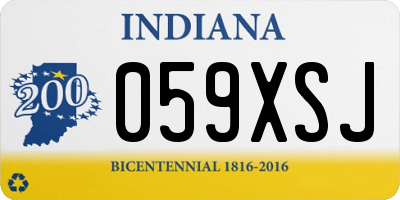 IN license plate 059XSJ