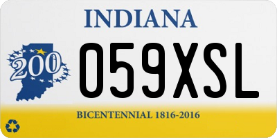 IN license plate 059XSL