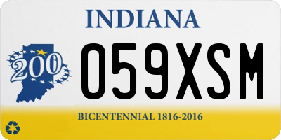 IN license plate 059XSM