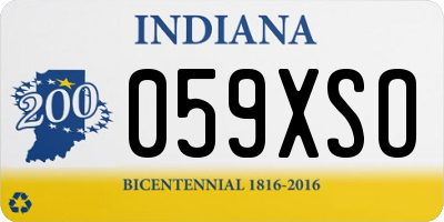 IN license plate 059XSO