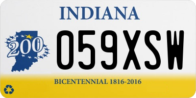 IN license plate 059XSW