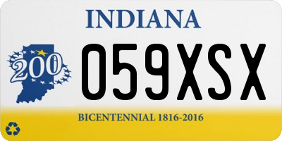 IN license plate 059XSX