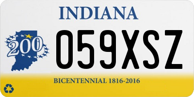 IN license plate 059XSZ