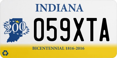 IN license plate 059XTA