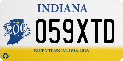 IN license plate 059XTD