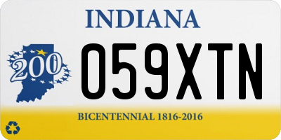 IN license plate 059XTN