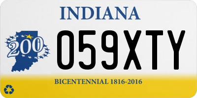IN license plate 059XTY