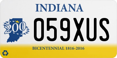 IN license plate 059XUS