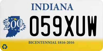 IN license plate 059XUW