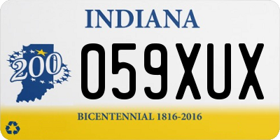 IN license plate 059XUX