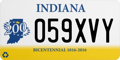 IN license plate 059XVY