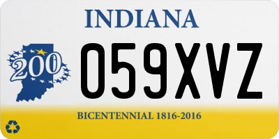 IN license plate 059XVZ