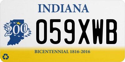 IN license plate 059XWB