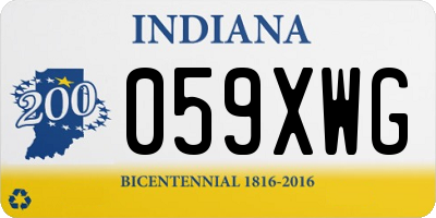 IN license plate 059XWG