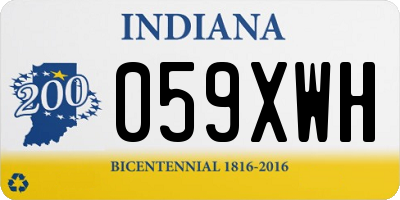 IN license plate 059XWH