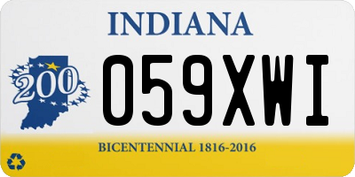 IN license plate 059XWI