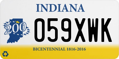 IN license plate 059XWK